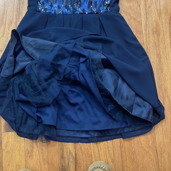 My Michelle Blue Dress Size 9 Sequins Fully Lined Sleeveless - Picture 9 of 12